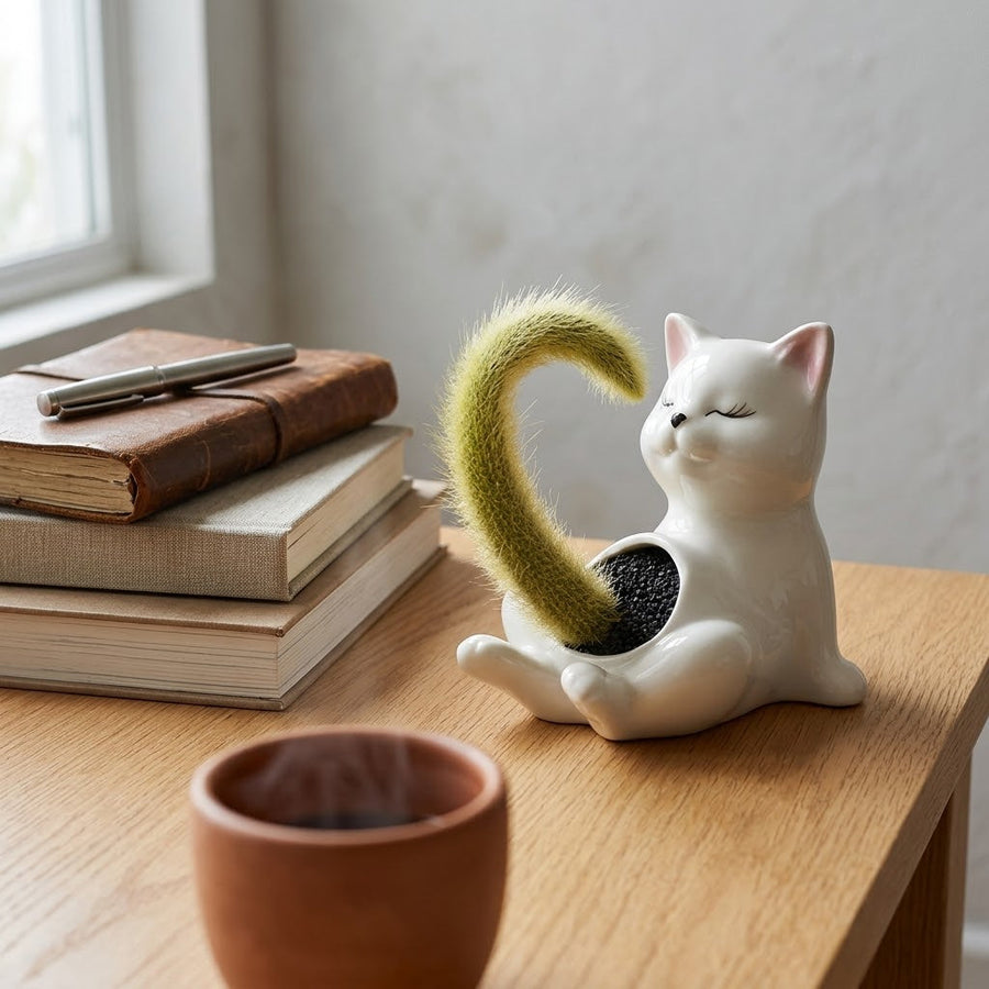 Naughty Cat Ceramic Cactus Planter - Image 4