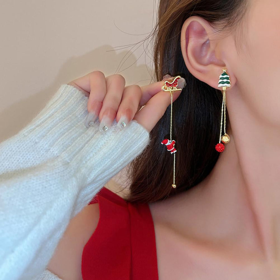Creative Happy Christmas Time Earrings - Image 1