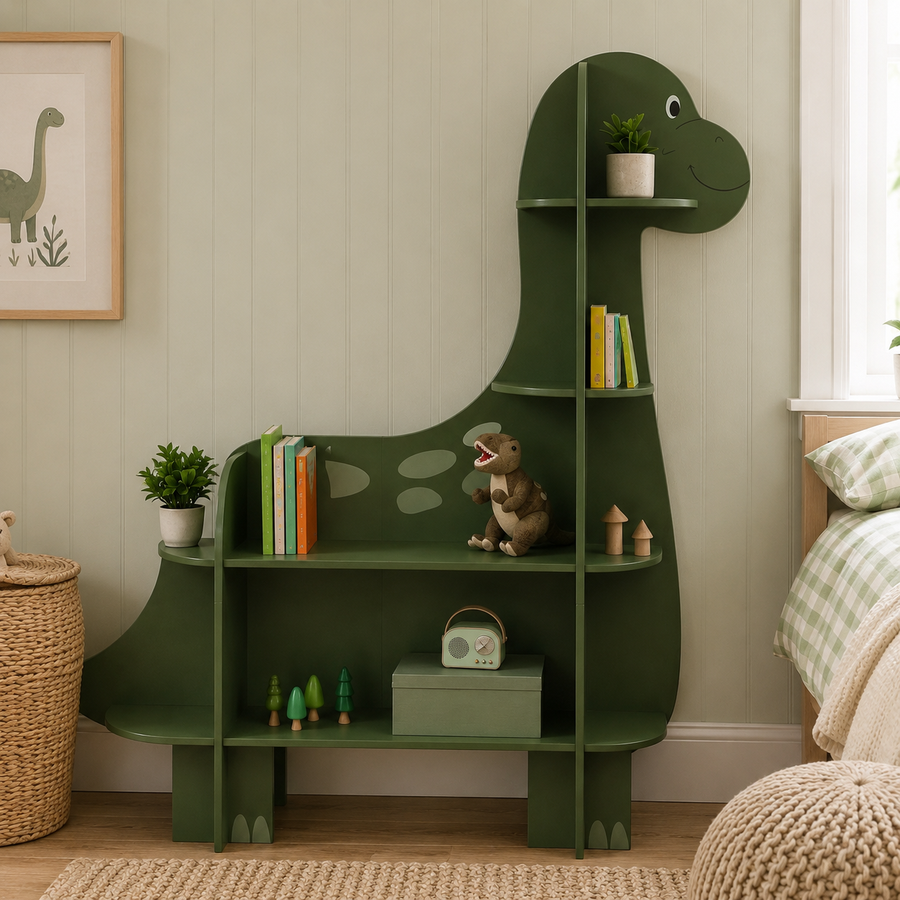 Field Camp Dinosaur Kids Display Bookshelf Storage
