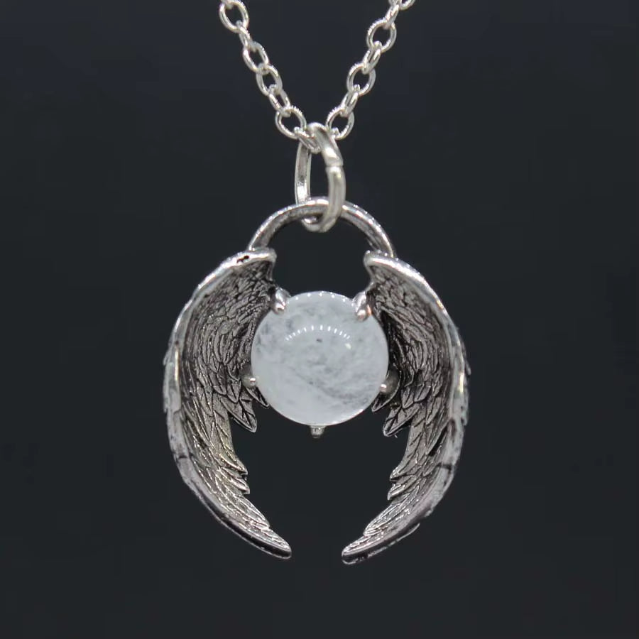 Creative Eagle Wings Feather Glowing Ball Necklace - Image 2