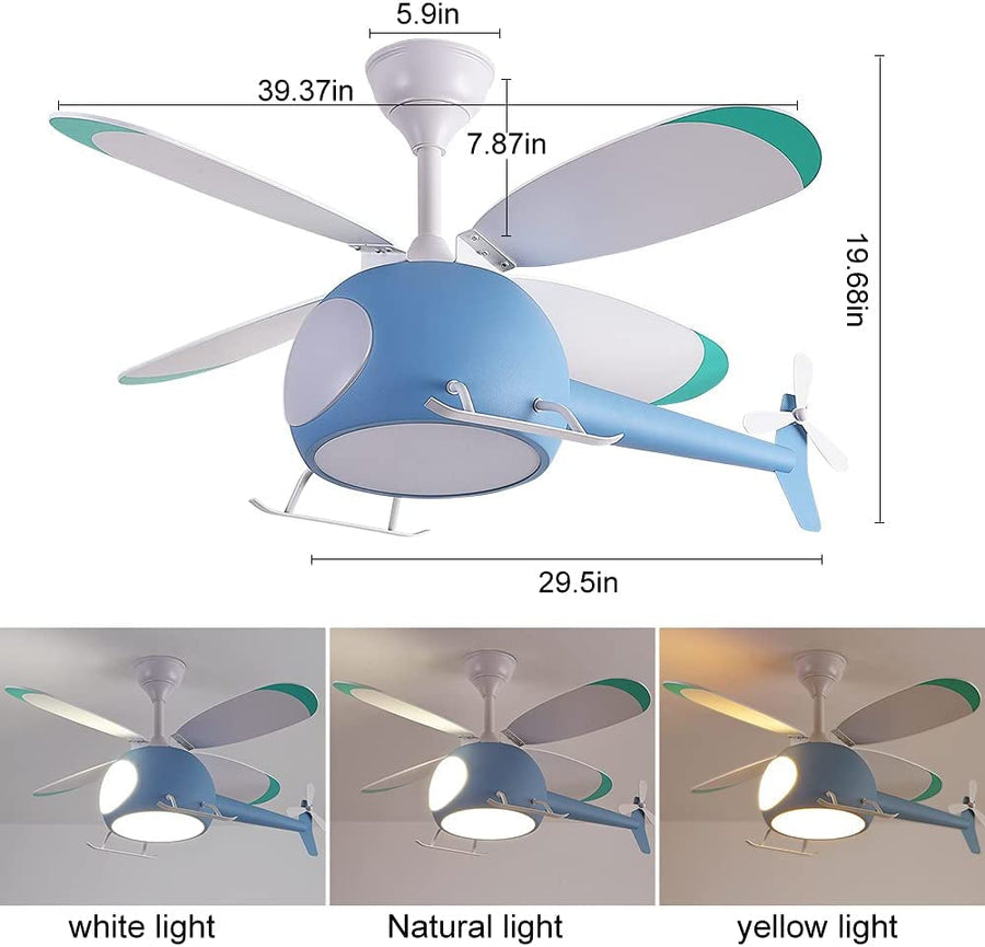 Little Helicopter Dream RC Fan Ceiling Lamp - Image 6