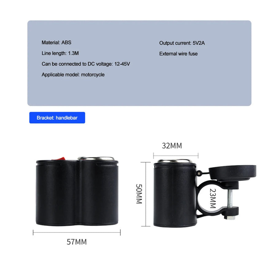 Motorcycle Waterproof Handlebar USB Charger - Image 3
