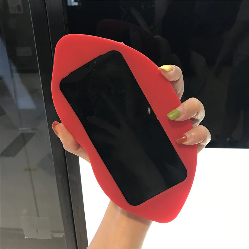 3D Big Red Lip Mouth Kiss Soft Silicone Shoulder Iphone Cases - Image 5