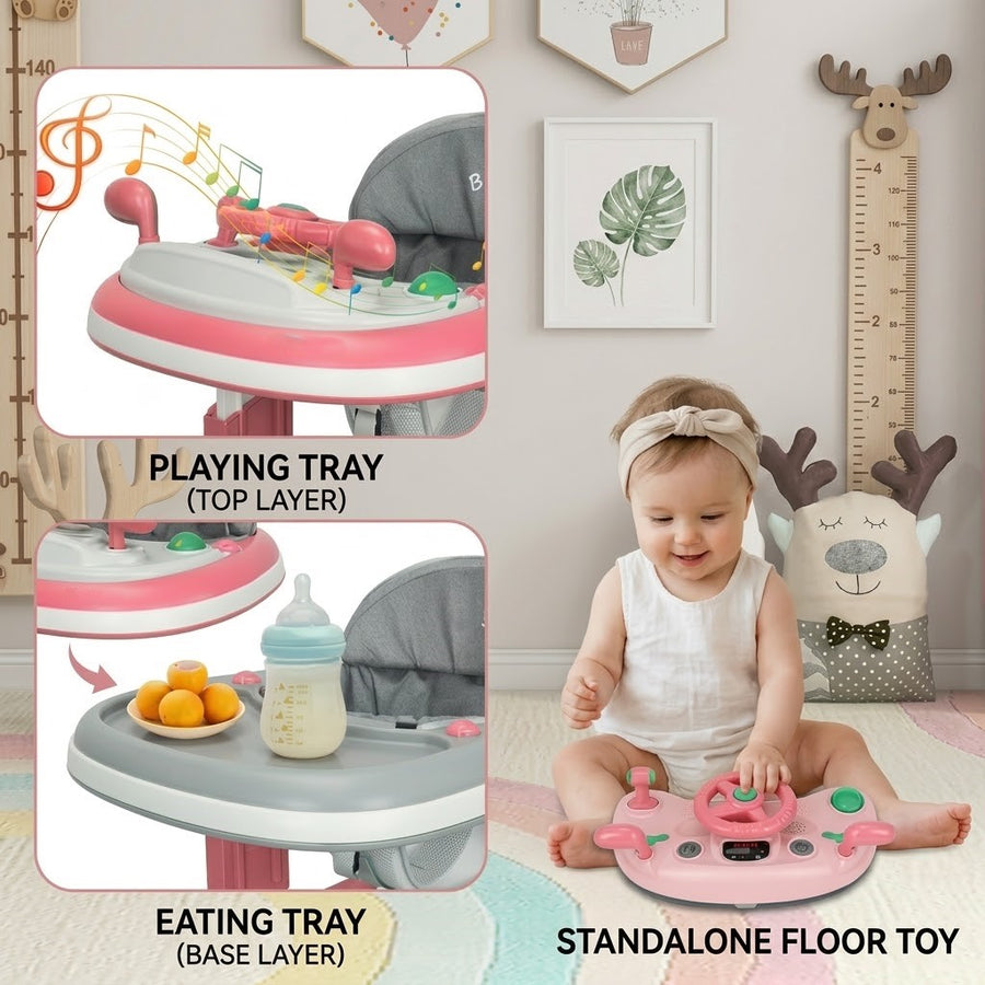 Littlemiles Faltbarer 5-in-1 Baby-Lern-Lauflernwagen