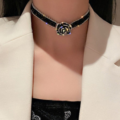 Gothic Rose Handmade Crystal Necklace - Image 0