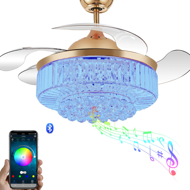 Melody Glow Crystal LED Ceiling Fan Speaker Lamp - Image 5