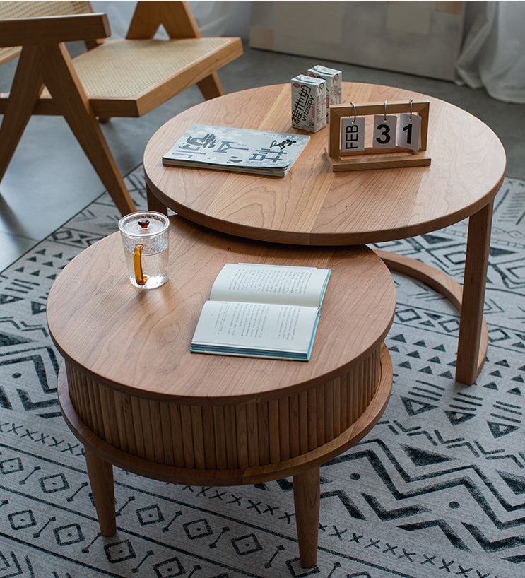 Wooden 2 Resting Coffee End Table Side Tables - Image 6