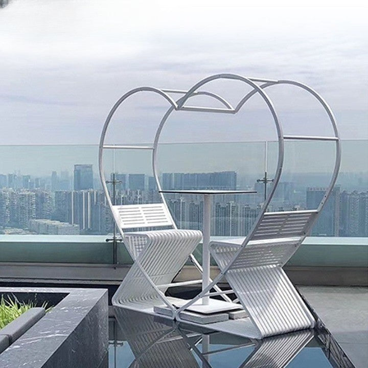 Nature Nest Outdoor Heart-Shaped Swing Bench - Image 2