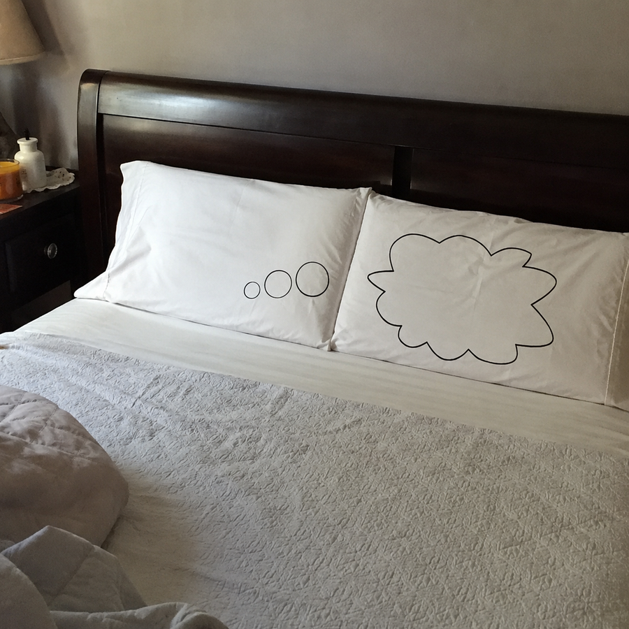 Pillow Talk Thought Bubble Couple Bed Pillow Covers