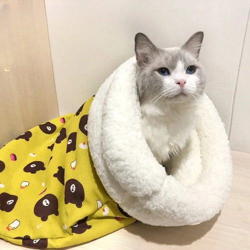 Cozy Thickened Winter Cartoon Cat Sleeping Bag - Image 0