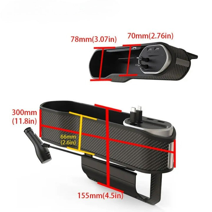 Car Seat Gap Organizer Cup Holder Wireless Charger - Image 2