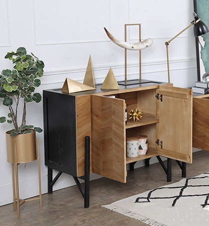 Nordic Elegant Side Entrance Wood Cabinet - Image 4