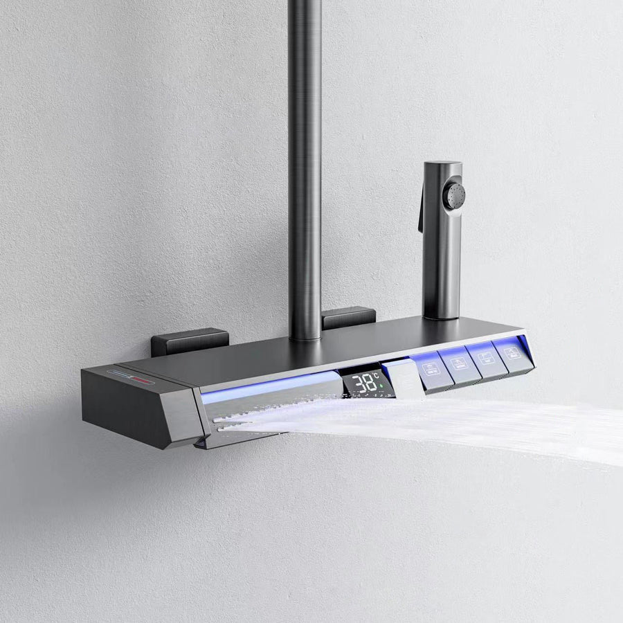 Rainfall Spa Therapy Digital Thermostatic Shower System Set - Image 3