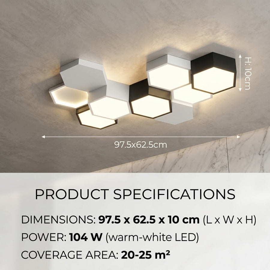 Six Points Modern Hexagon LED Ceiling Panel Light - Image 4