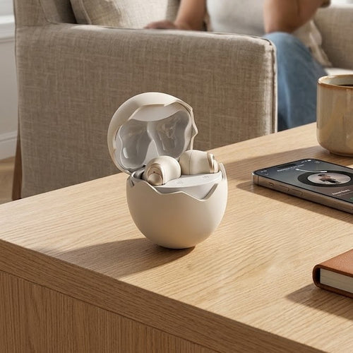 Soft Boiled Egg-Shaped Wireless Bluetooth Earbuds