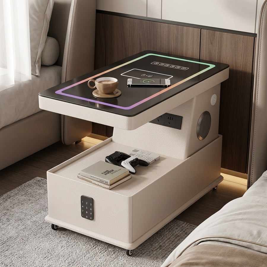 Drop Zone Smart Rolling Charging Storage Side Table