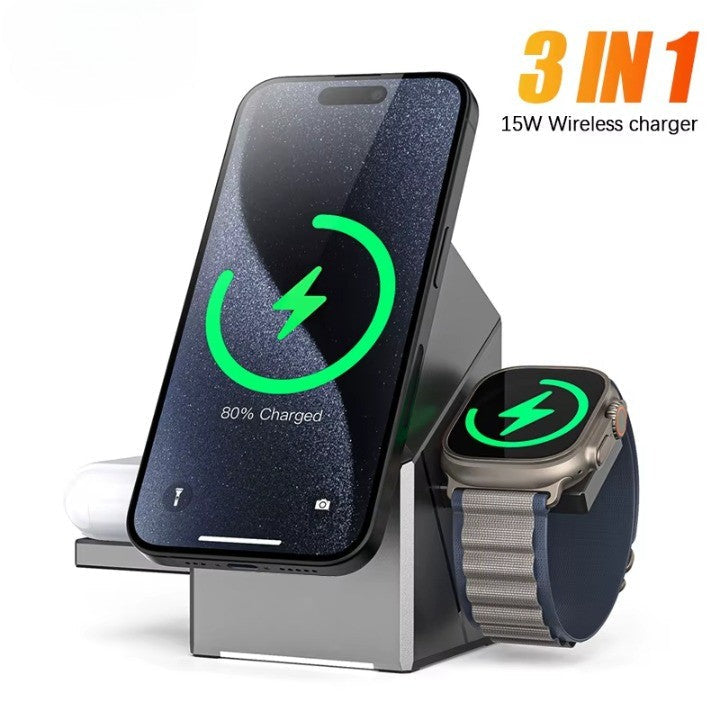 Power Hub Rotating Station 3in1 Wireless Charger - Image 1
