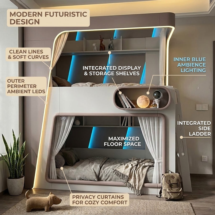 Space Capsule Futuristic Kids Creative Bunk Bed