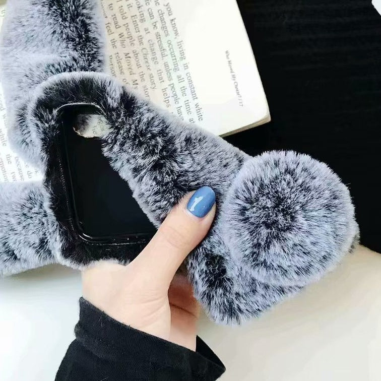 Grey Fox Hair Fur Ball Grid Design Iphone Cases - Image 1