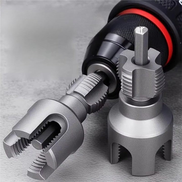 Pipe Thread Reamer & Edge Cutter Drill Attachment Tool - Image 0