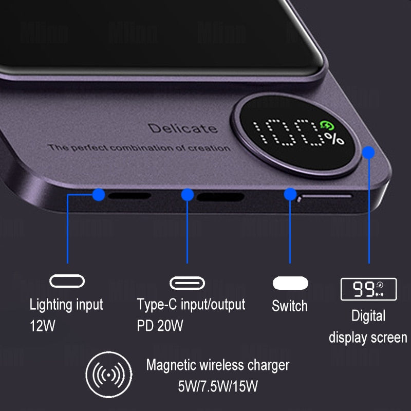 Mini Slim Magnetic Magsafe Wireless Charger Powerbank - Image 2