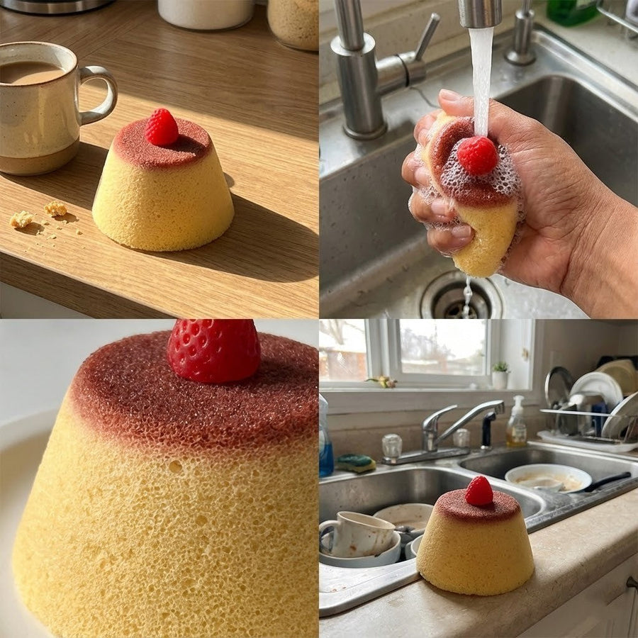 Strawberry Caramel Pudding Cleaning Sponge - Image 3
