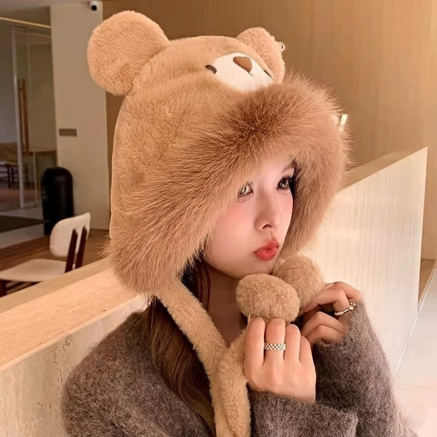 Fluffy Bear Winter Hat - Image 5