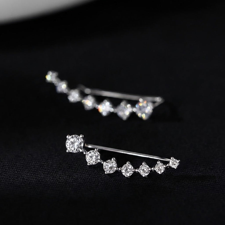 Korean Shiny Zircon Crystal Earrings - Image 2