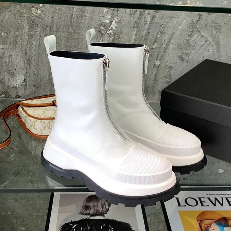 City Time Zipper Round Mid-Calf Women Boots - Image 1