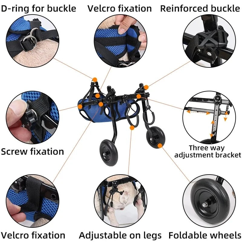 Adjustable Mobility Aid Ergonomic Dog Wheelchair - Image 4