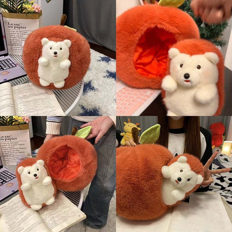 Adorable Puffy Hedgehog Apple Plushie - Image 1