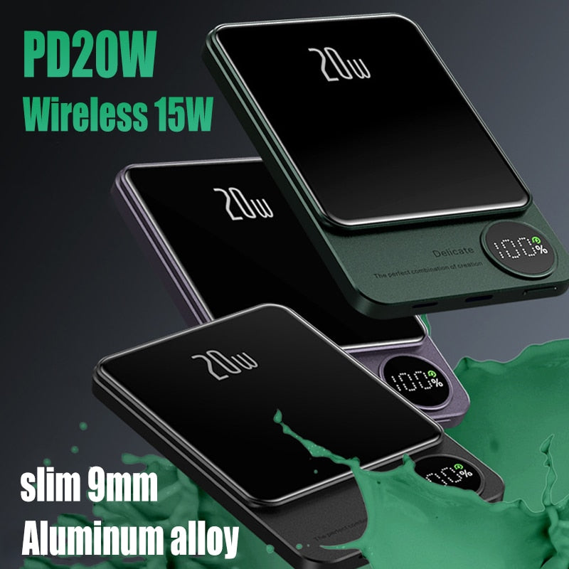 Mini Slim Magnetic Magsafe Wireless Charger Powerbank - Image 7