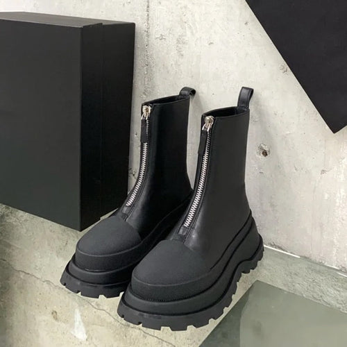 City Time Zipper Round Mid-Calf Women Boots - Image 0