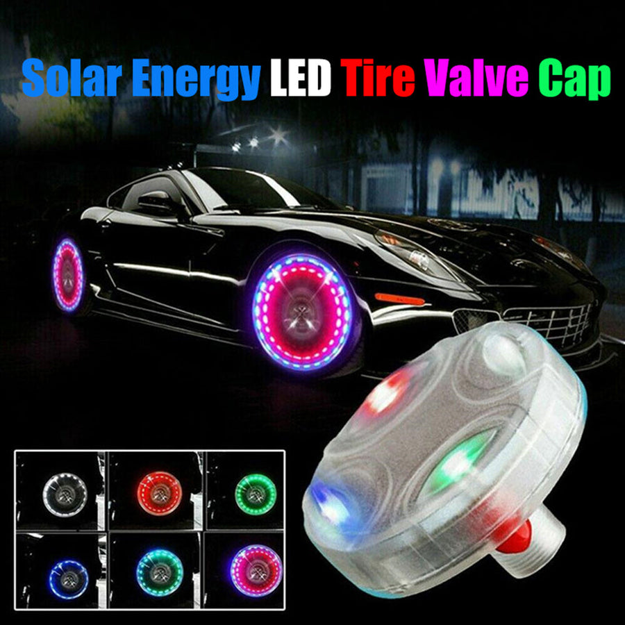 Auto-Illuminating Solar RGB LED Car Tire Light - Image 1
