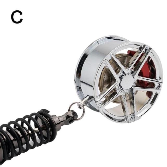 Wheel Rim Rearview Mirror Car Keychain Decor - Image 5