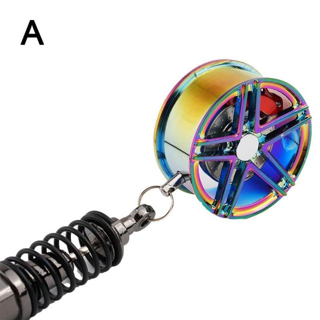 Wheel Rim Rearview Mirror Car Keychain Decor - Image 3