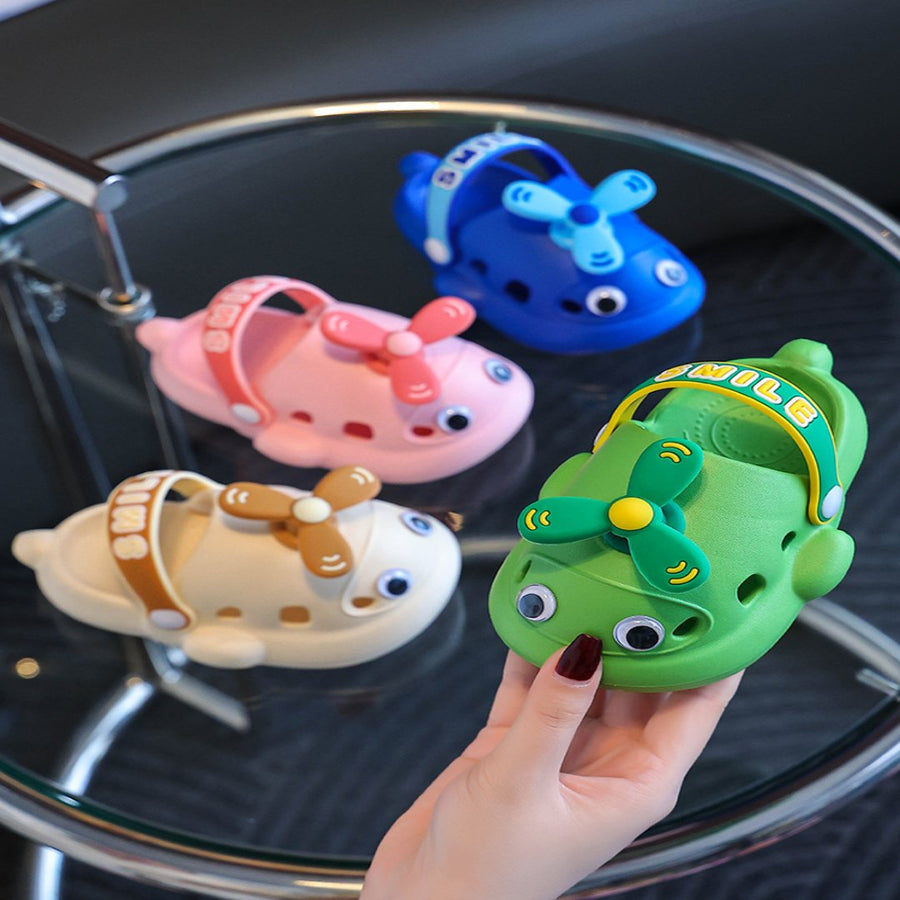 Cartoon Airplane Outdoor Summer Kids Slippers - Image 0