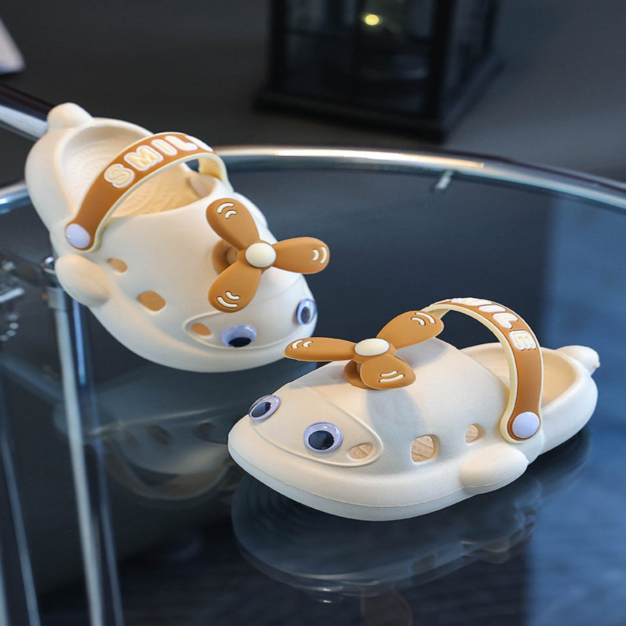 Cartoon Airplane Outdoor Summer Kids Slippers - Image 1
