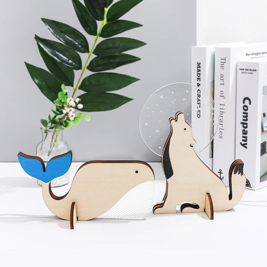 Charming Wooden Animals LED Bedside Lamps - Image 2