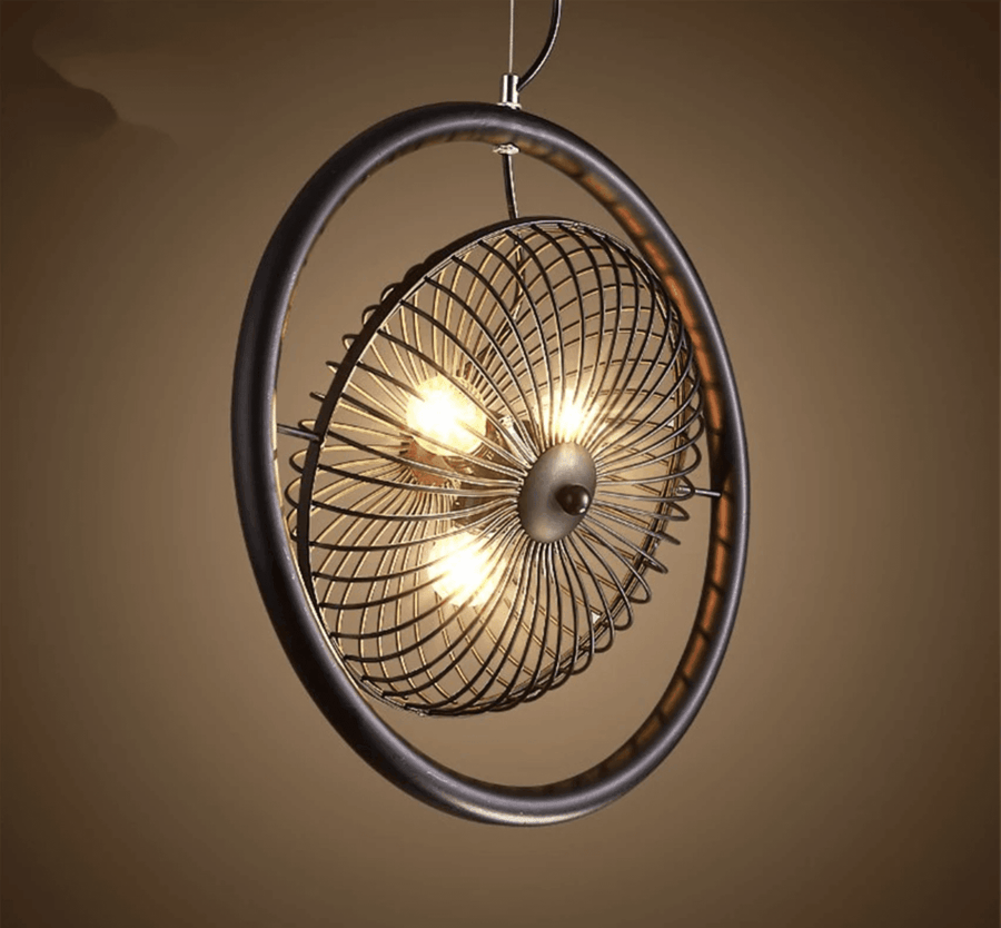 Vintage Iron Retro Fan Ceiling Droplight Chandelier Lamp - Image 12