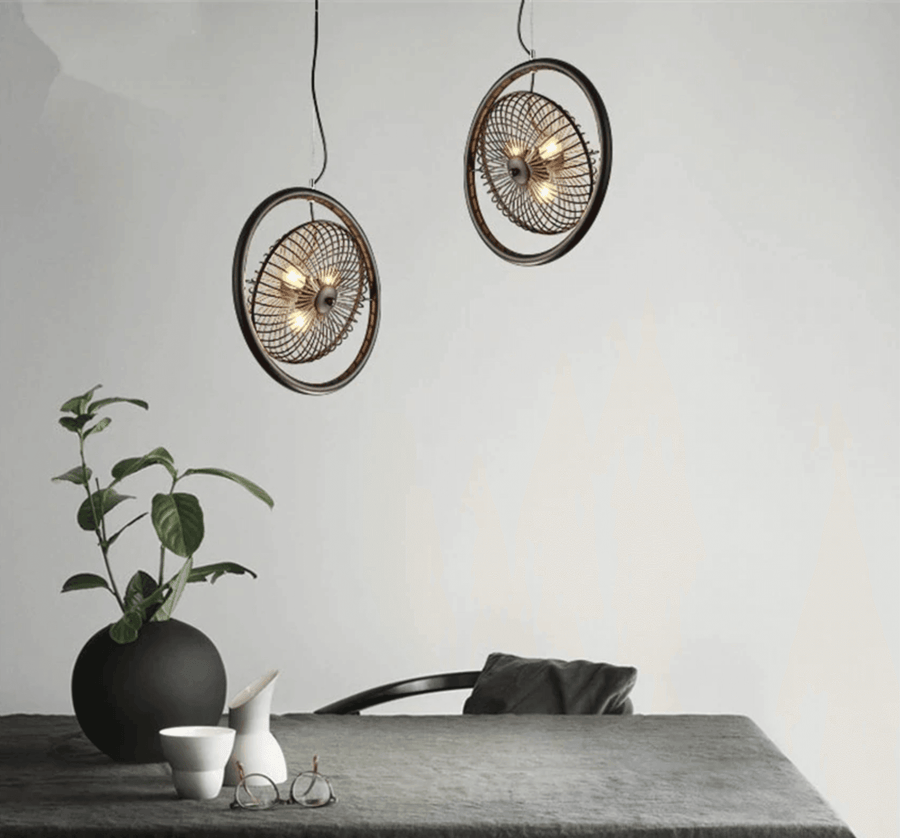 Vintage Iron Retro Fan Ceiling Droplight Chandelier Lamp - Image 11