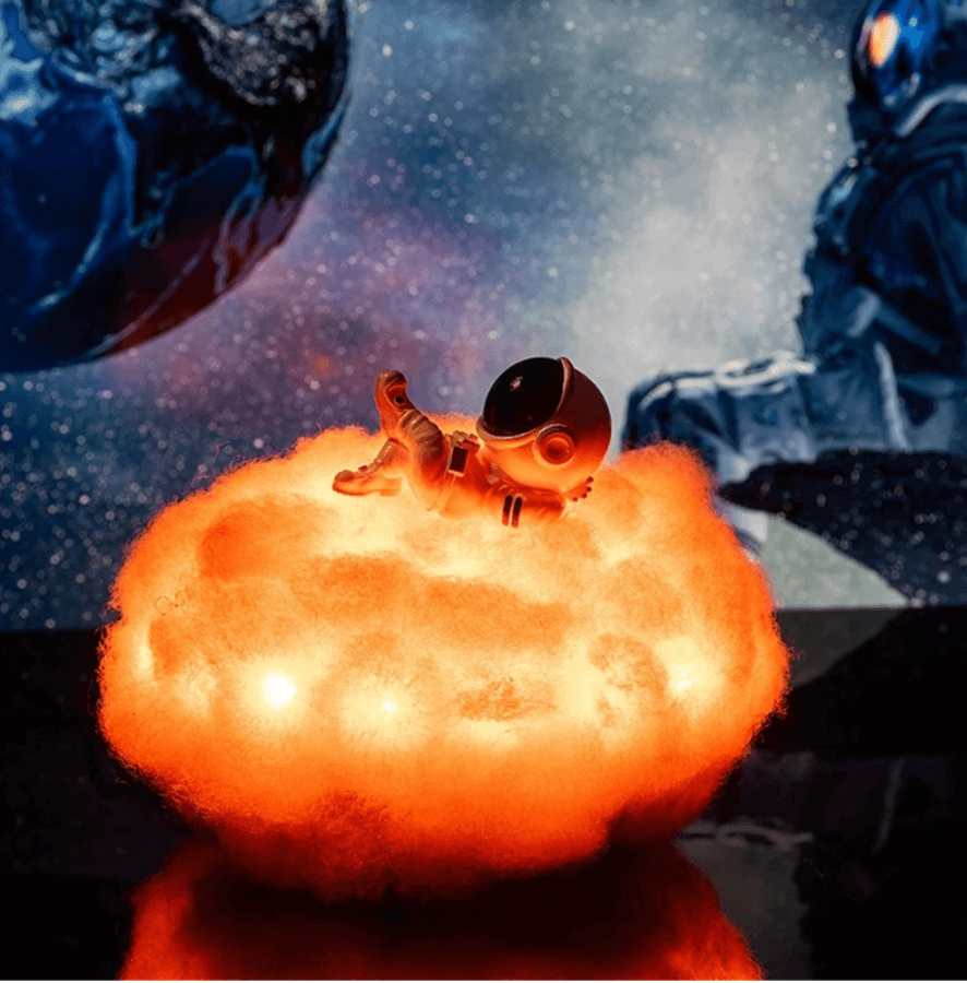 Cute LED Colorful Clouds Astronaut Lamp With Rainbow Effect - Image 2