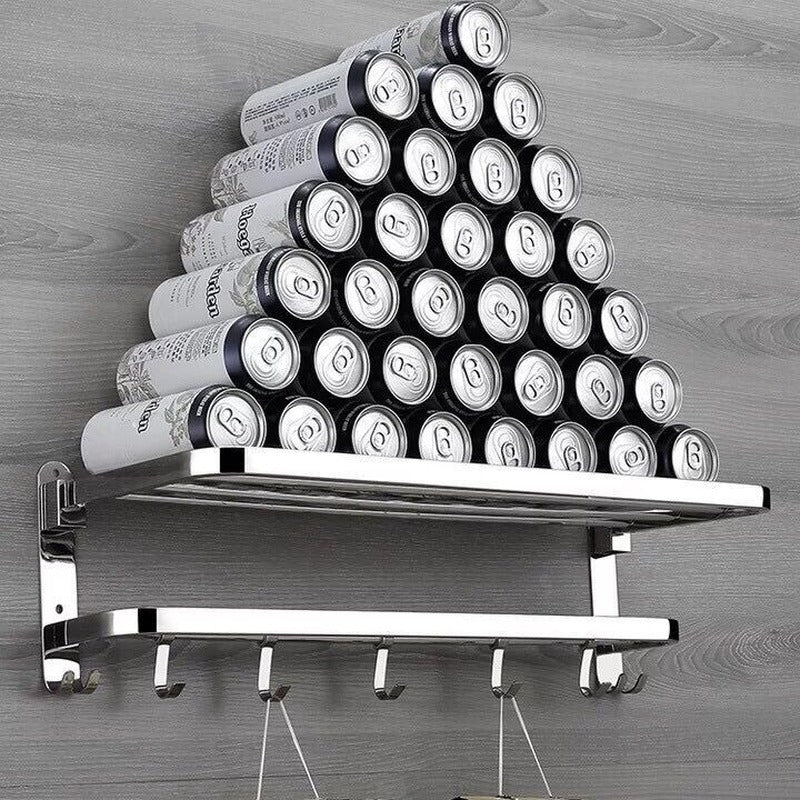 Compact Movable Stainless Foldable Bathroom Rack - Image 2