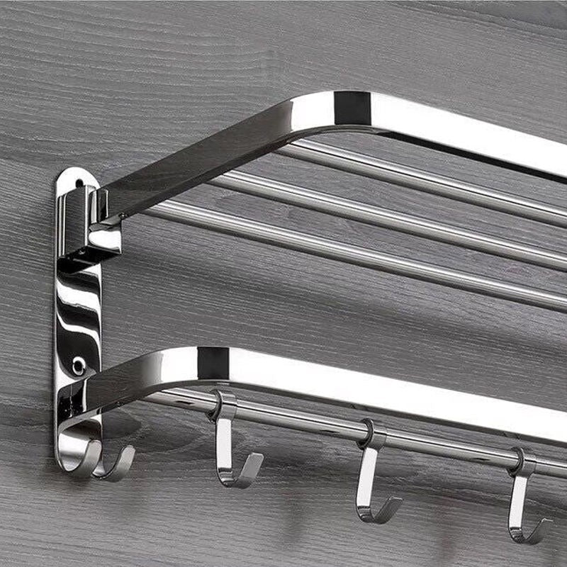 Compact Movable Stainless Foldable Bathroom Rack - Image 1