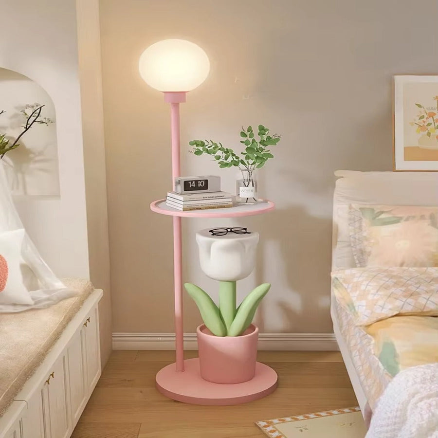 Tulip Blossom Flower Integrated Nightstand Floor Lamp - Image 3