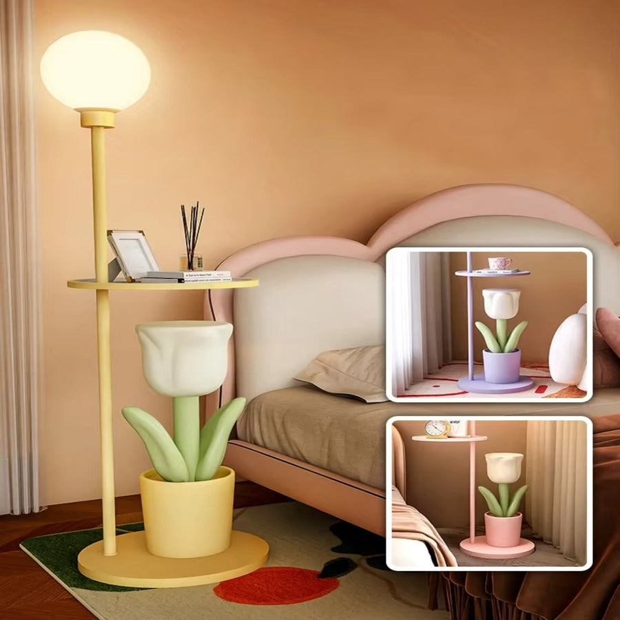 Tulip Blossom Flower Integrated Nightstand Floor Lamp - Image 2