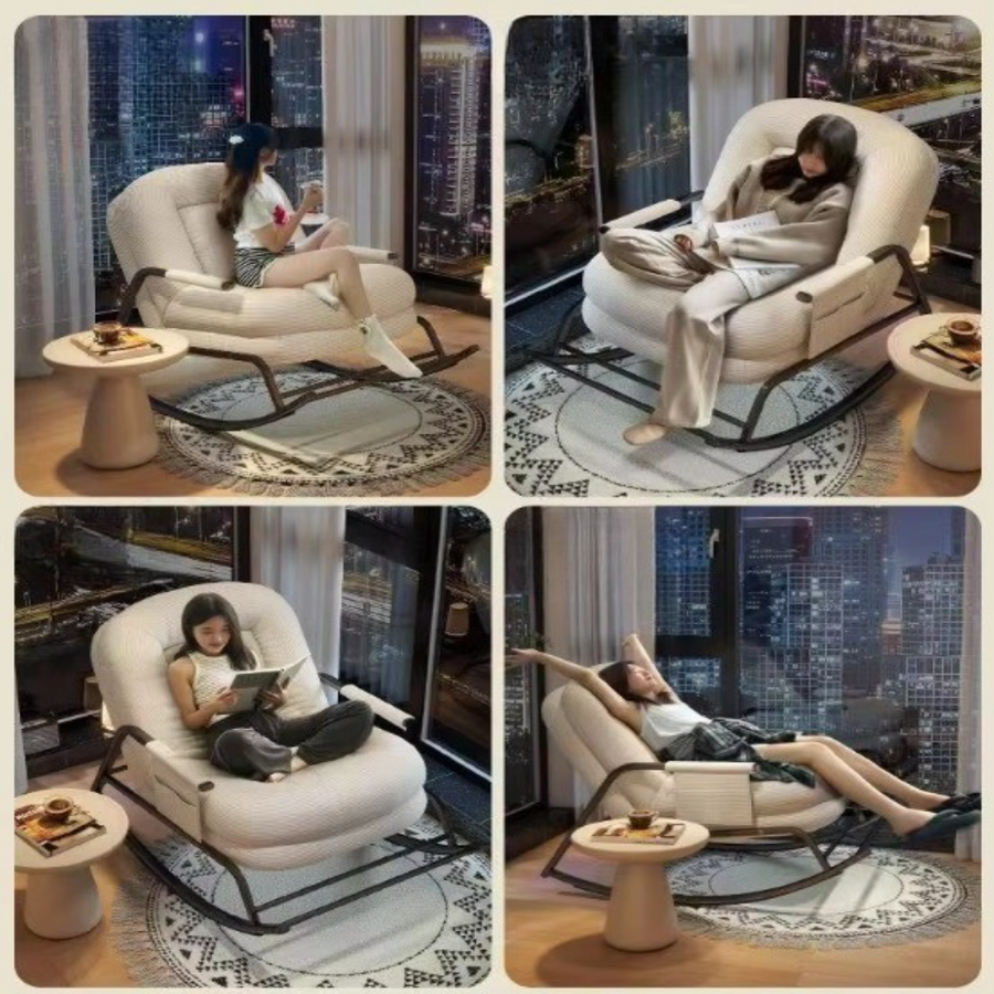 Modern Luxury Relaxing Cozy Padded Rocking Chair - Image 3