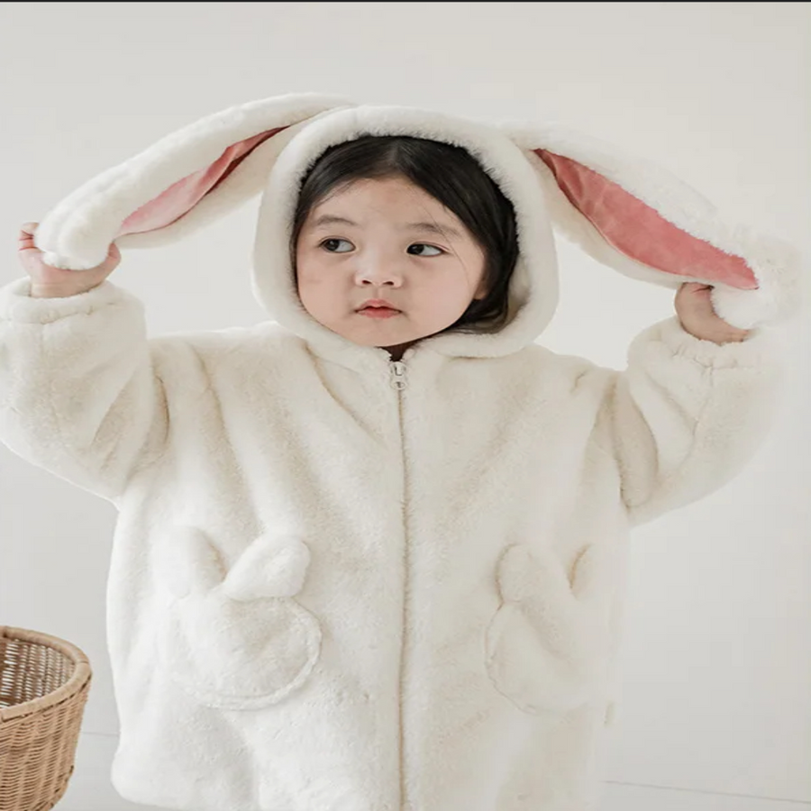 Cozy Bunny Kids Plush Winter Hooded Jacket - Image 3