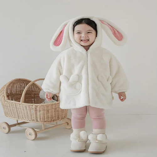 Cozy Bunny Kids Plush Winter Hooded Jacket - Image 0