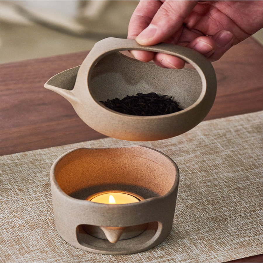 Japanese Style Simple Candle Tea Warmer Pot - Image 12